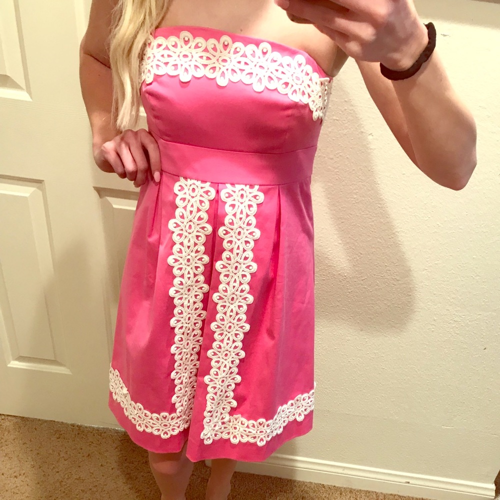 Lilly pulitzer pink sundress. Strapless